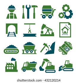 engineering, mining , worker icon set