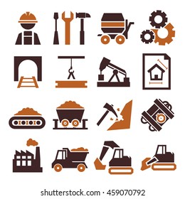 engineering, mining , worker icon set