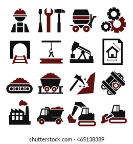 engineering, mining , worker icon set