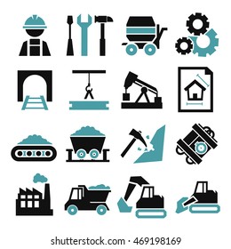 Engineering, Mining , Worker Icon Set