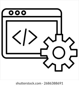 Icono de esquema de ingeniería de TI Vector de ilustración
