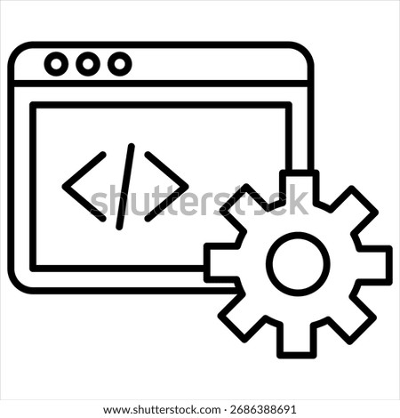 It Engineering Outline Icon Illustration Vector