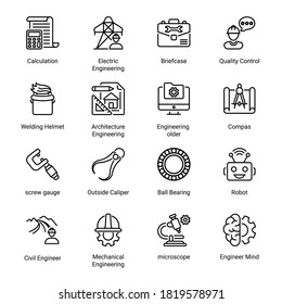Engineering outline Icons - stroke, vector