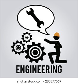 Engineering over color background
