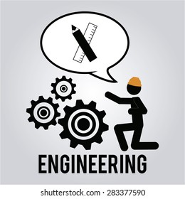 Engineering over color background