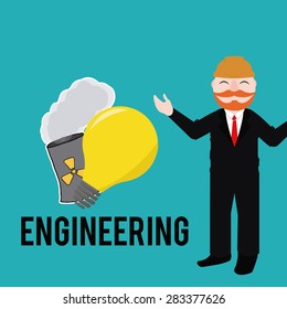 Engineering over color background