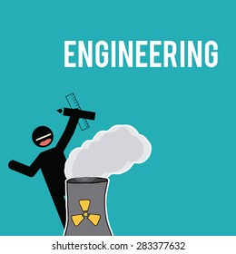 Engineering over color background
