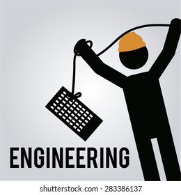 Engineering over color background