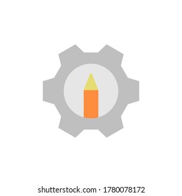 Ingeniería, pluma, icono de engranajes. Elementos vectoriales de color simples de iconos de conocimiento para ui y ux, sitio web o aplicación móvil
