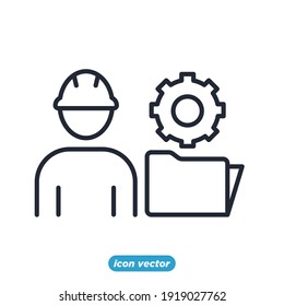 Icono de Ingeniería de Personas. Plantilla de símbolo People Teamwork Engineering para la colección de diseño gráfico y web ilustración vectorial