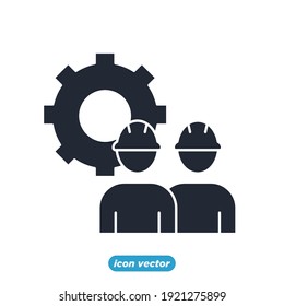 Icono de Ingeniería de Personas. Plantilla de símbolo People Teamwork Engineering para la colección de diseño gráfico y web ilustración vectorial