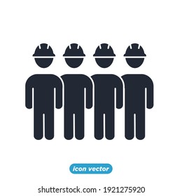 Icono de Ingeniería de Personas. Plantilla de símbolo People Teamwork Engineering para la colección de diseño gráfico y web ilustración vectorial