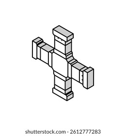 engineering pipeline isometric icon vector. engineering pipeline sign. isolated symbol illustration