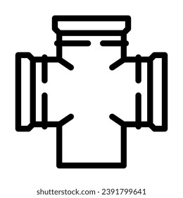 vector de icono de línea de canalización de ingeniería. señal de tubería de ingeniería. símbolo de contorno aislado ilustración negra