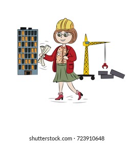 Engineering profession girl architect
