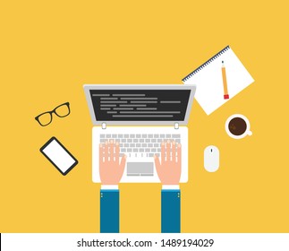 Engineering, Programmer development, Software programming Concept for web page