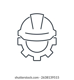 Engineering project, development. Modernization, automation.Vector linear icon, illustration isolated on white background.