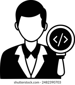 Engineering Project Manager Concept, Team Leader Vector Icon Design, Software and web development symbol, Computer Programming and Coding stock illustration