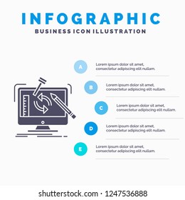 engineering, project, tools, workshop, processing Infographics Template for Website and Presentation. GLyph Gray icon with Blue infographic style vector illustration.