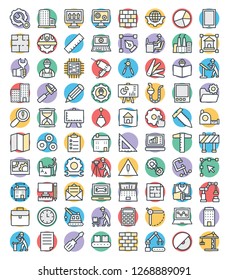 Engineering Related Colored Vector Icons