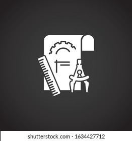 Engineering related icon on background for graphic and web design. Creative illustration concept symbol for web or mobile app.