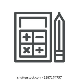Esquema de icono y vector lineal relacionados con la ingeniería.