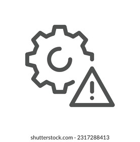 Esquema de icono y vector lineal relacionados con la ingeniería.