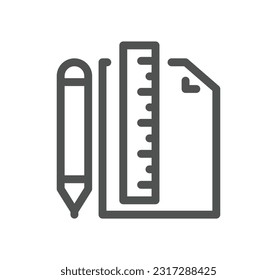 Esquema de icono y vector lineal relacionados con la ingeniería.