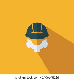 Engineering safety helmet icon - flat vector