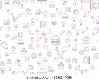 Engineering seamless pattern design, Repeat textile design. Fabric print.