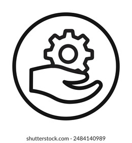 signo de Vector blanco y negro del ícono del servicio de ingeniería