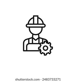 engineering service icon outline collection in black