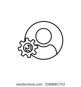 engineering service icon Vector logo set flat