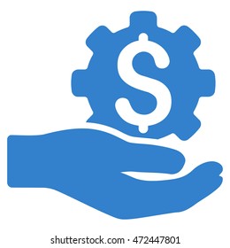 Engineering Service icon. Vector style is flat iconic symbol with rounded angles, cobalt color, white background.
