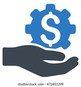 Engineering Service icon. Vector style is bicolor flat iconic symbol with rounded angles, smooth blue colors, white background.