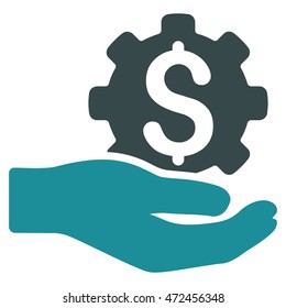 Engineering Service icon. Vector style is bicolor flat iconic symbol with rounded angles, soft blue colors, white background.