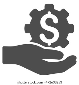 Engineering Service icon. Vector style is flat iconic symbol with rounded angles, gray color, white background.