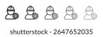 engineering service icon vector thin outline style sign