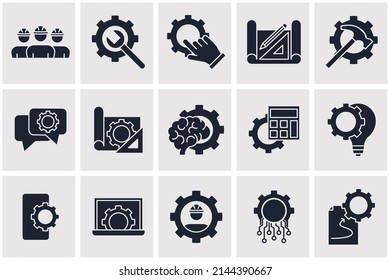 engineering set icon symbol template for graphic and web design collection logo vector illustration