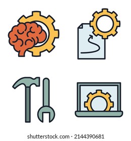 engineering set icon symbol template for graphic and web design collection logo vector illustration