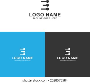 Engineering shape minimal E lettering logo design