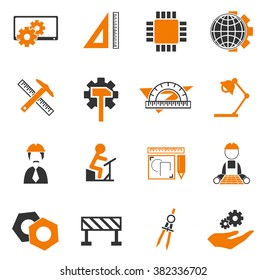 Engineering simply icons for web and user interfaces