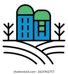 Soluções de Engenharia para Agricultura Sustentável vetor Icon design