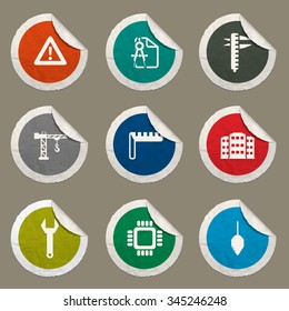 Engineering sticker icons for web