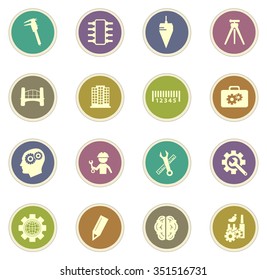 Engineering stickers label icon set