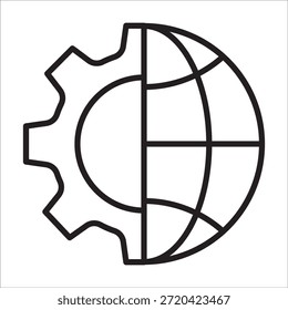 Vector de esquema de icono de stock de ingeniería