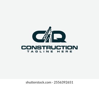 Engineering Success with CQ Construction Logo. Contractor and construction work creative vector illustration.