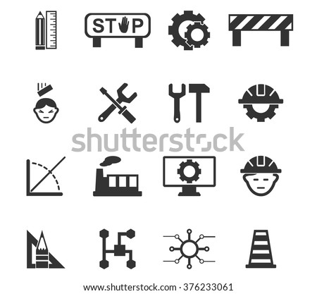 Engineering symbol icons set for web-site
