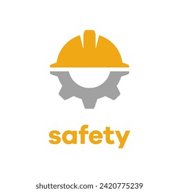 engineering symbols. Helmet and gear logo design