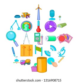 Engineering system icons set. Cartoon set of 25 engineering system vector icons for web isolated on white background